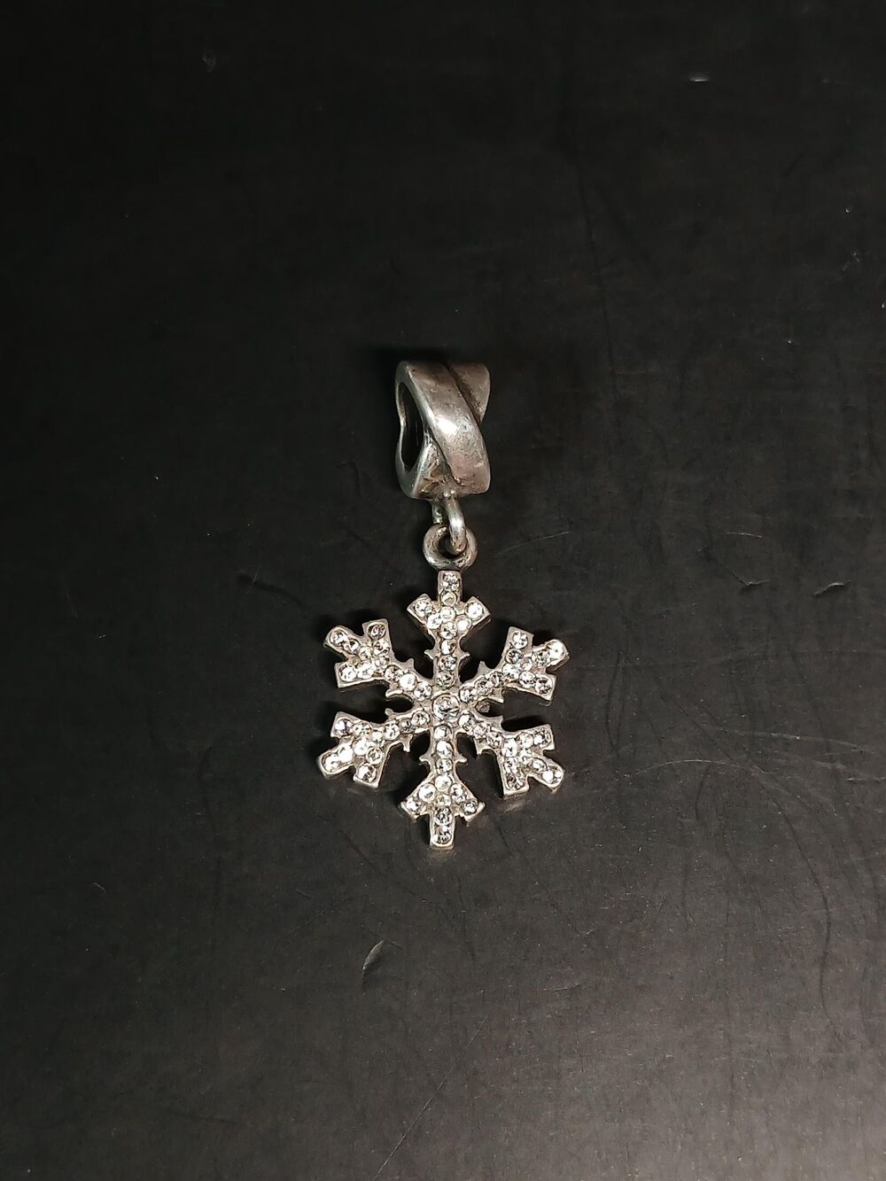 Michael Anthony Sterling Silver CZ Snowflake Pendant Charm